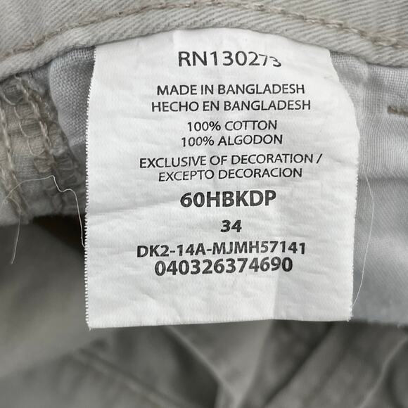 Wrangler Cargo Shorts Neutral Khaki Cream Thrashed Junk Summer Workwear Size 34 - Picture 12 of 12